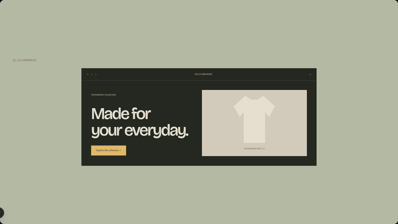 Everyday collection storefront interface